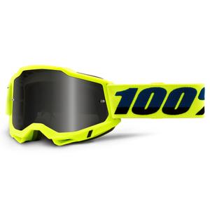 Motokroso akiniai 100% ACCURI 2 fluo yellow (dūminiai plexi)