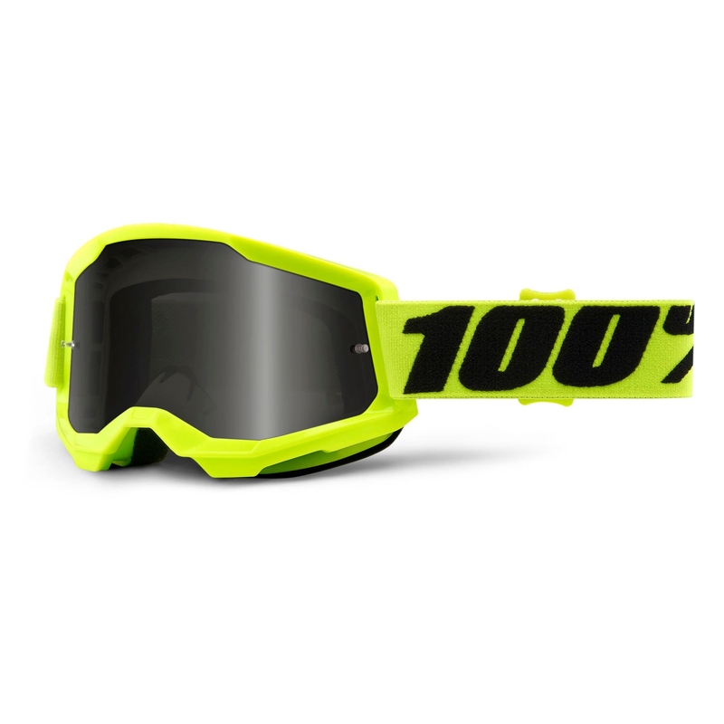 Motokrosové brýle 100% STRATA 2 fluo žluté (kouřové plexi)
