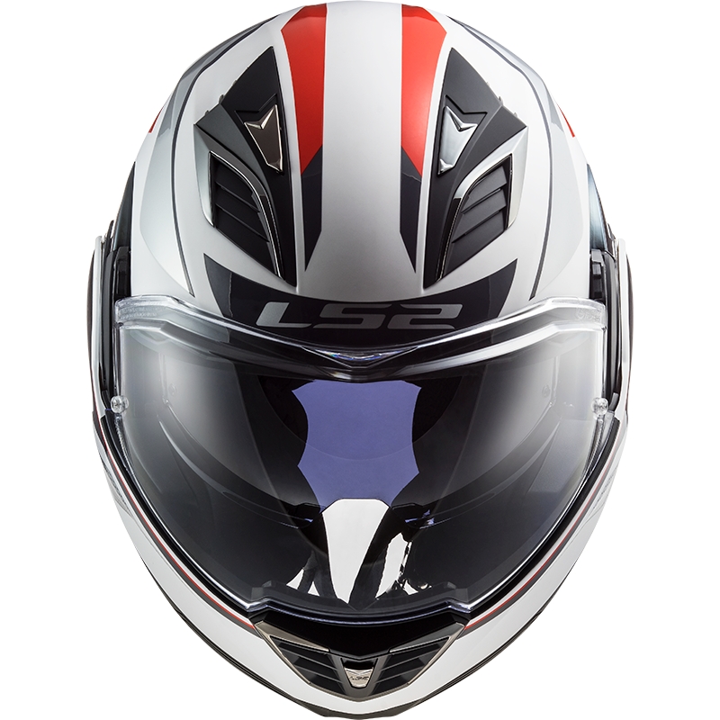 Překlápěcí přilba na motorku LS2 FF900 Valiant II Hub bílo-stříbrná (KOPIE)