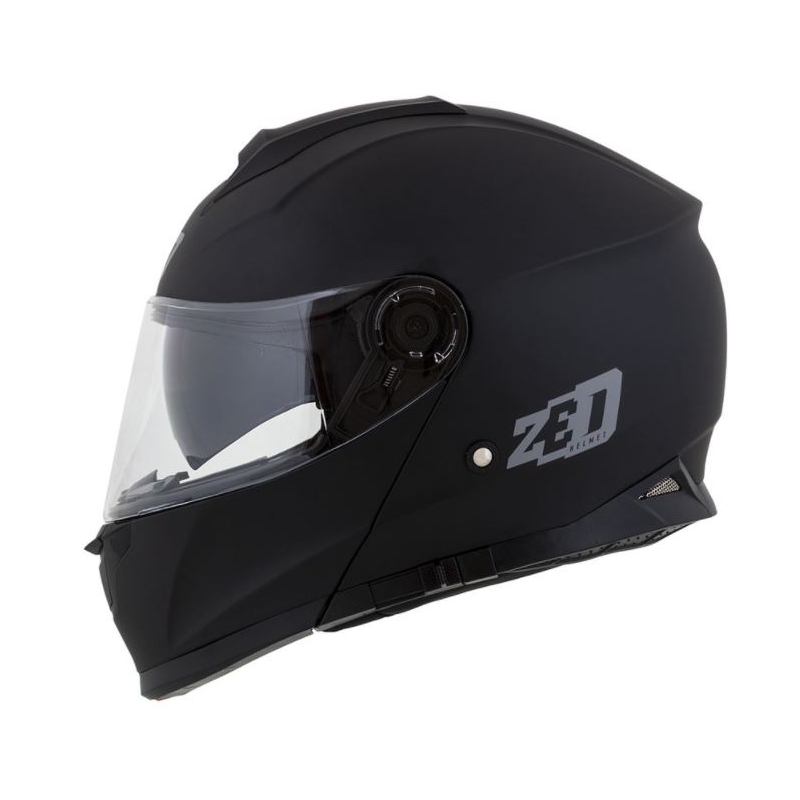 Apverčiamas motociklininko šalmas ZED F18 juodas matinis