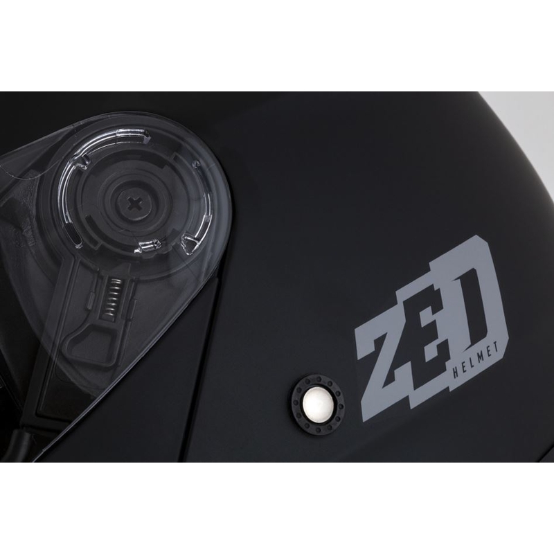 Apverčiamas motociklininko šalmas ZED F18 juodas matinis