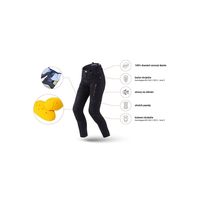 Moteriški džinsai Street Racer Stretch II Slim fit CE black
