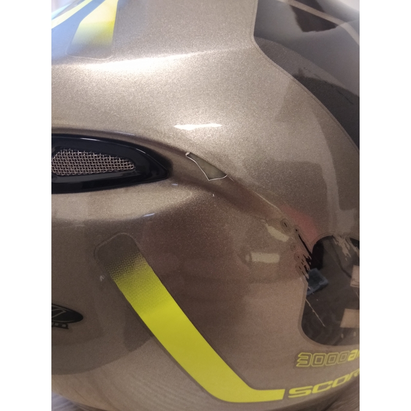 Vyklápěcí přilba Scorpion EXO-3000 Air Creed titanovo-černo-fluo žlutá - II. jakost