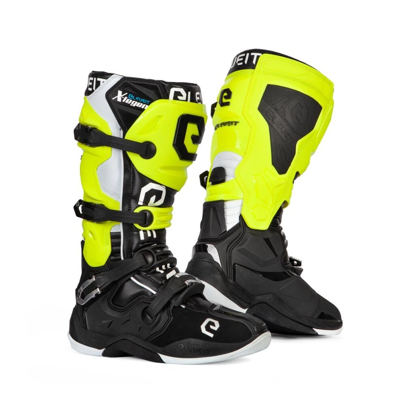 "Eleveit X-Legend" juodai-fluo geltonai-balti motociklininko batai išpardavimas