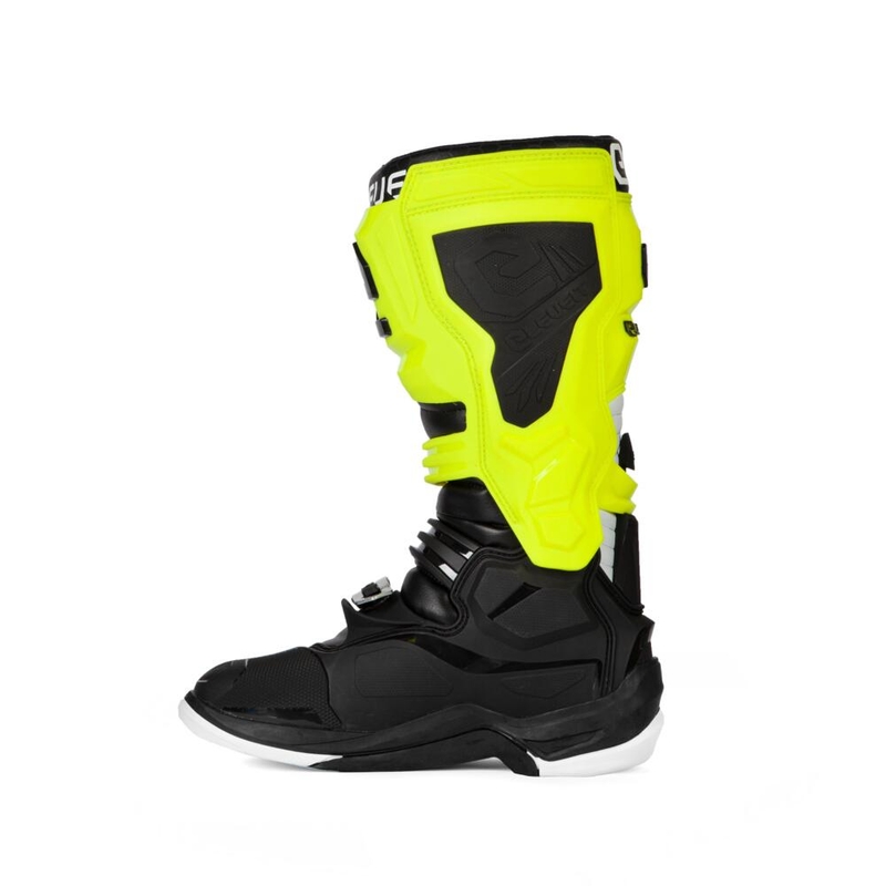"Eleveit X-Legend" juodai-fluo geltonai-balti motociklininko batai išpardavimas