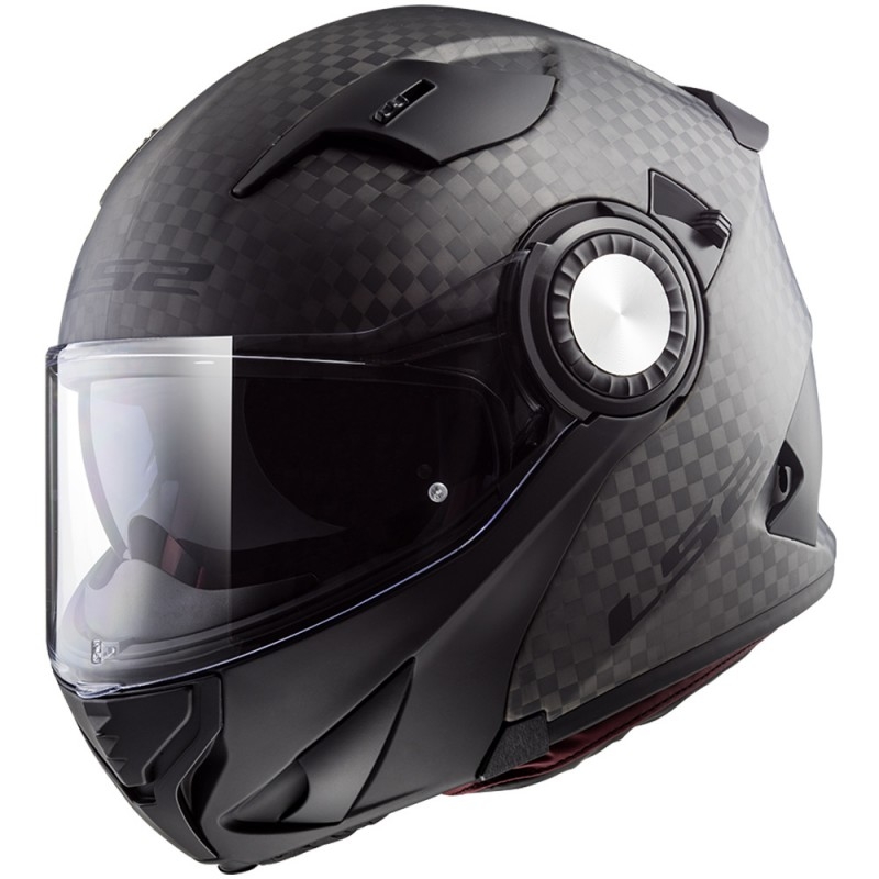 Vyklápěcí přilba na motorku LS2 FF313 Vortex Solid Carbon - II. jakost