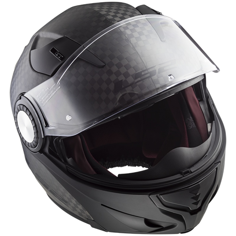 Vyklápěcí přilba na motorku LS2 FF313 Vortex Solid Carbon - II. jakost