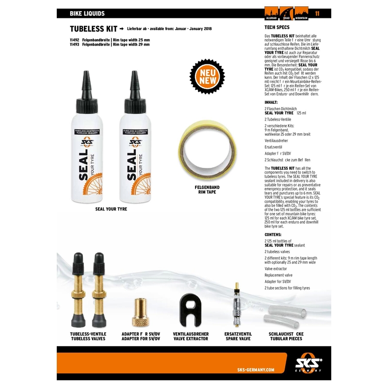 Tubeless kit - Set pro bezdušový systém výprodej