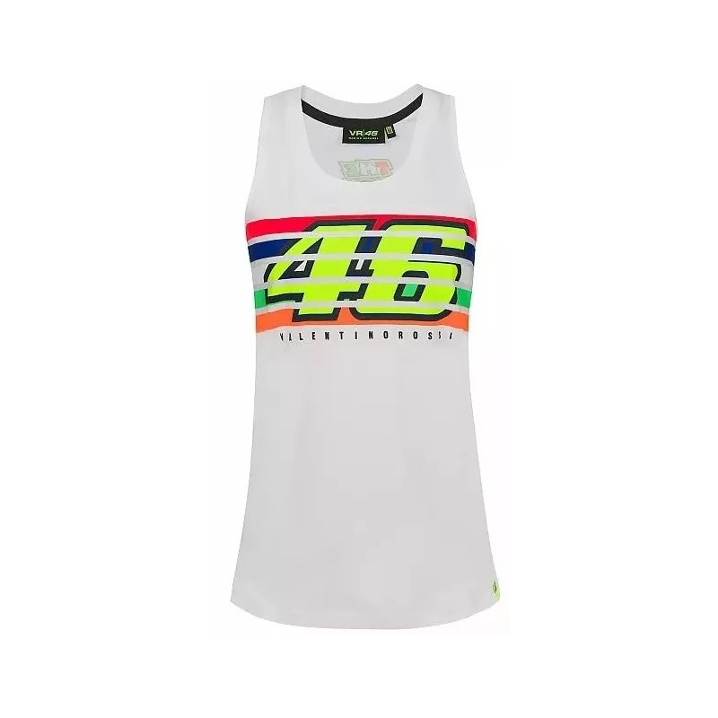 Dámské tílko VR46 Valentino Rossi STRIPES bílé