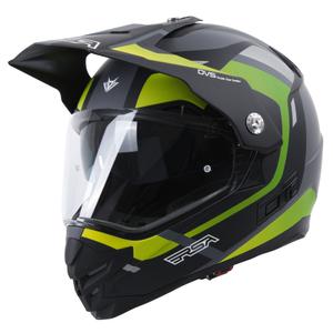 Enduro šalmas RSA MX-01 EVO juoda-pilka-fluo žalia