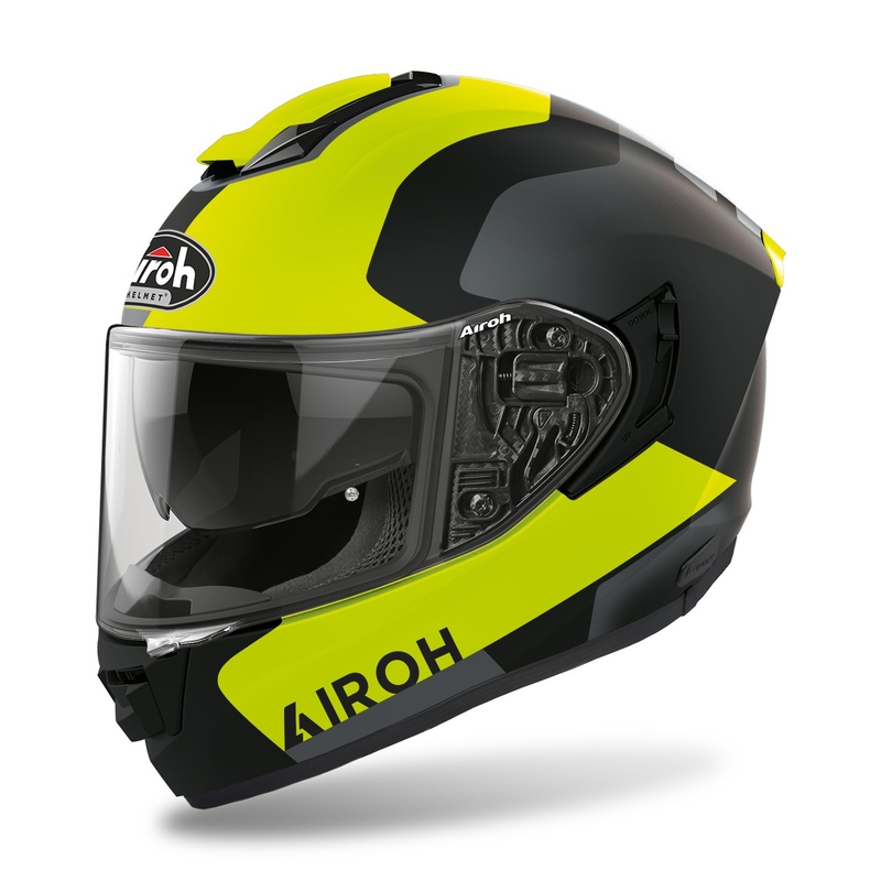 Integruotas motociklininko šalmas Airoh ST.501 Dock 2022 fluo geltonas matinis išpardavimas