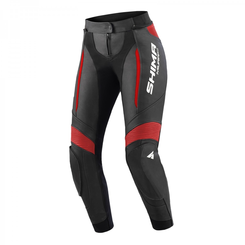Moteriškos Shima Miura 2.0 Black/Red motociklininko kelnės