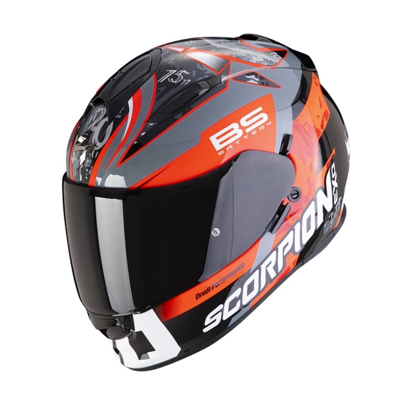 Integrální přilba Scorpion EXO-491 FABIO QUARTARARO REPLICA oranžovo-šedo-černá