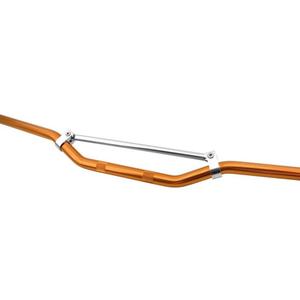 Cross/enduro motociklo vairas su trapecija oranžinės spalvos