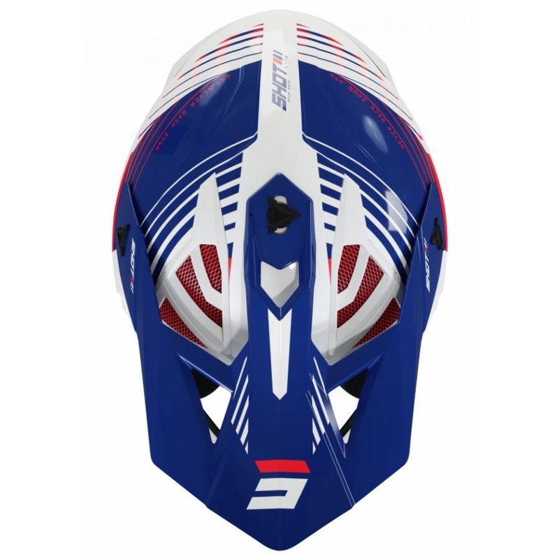 Motokrosová přilba Shot Lite Fury bílo-modro-červená