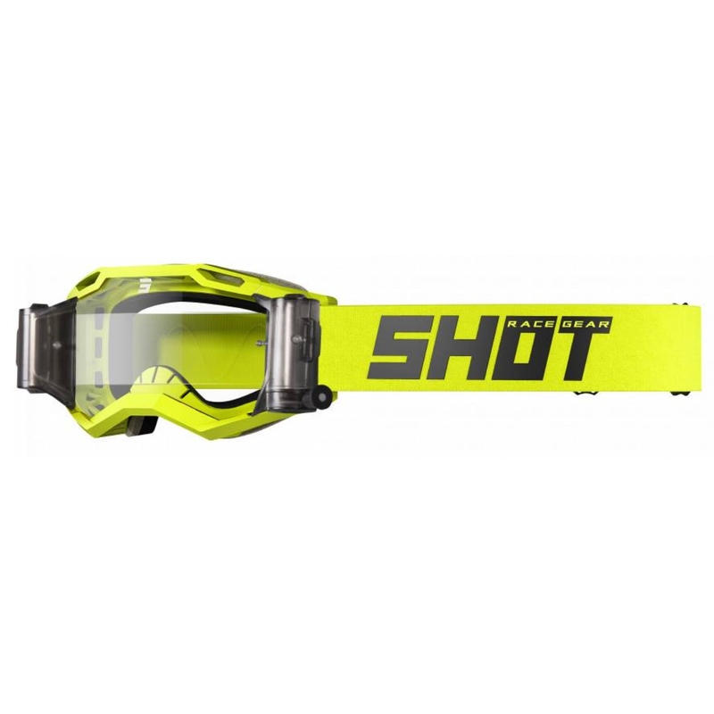 Motokroso akiniai Shot Iris 2.0 Solid Roll-Off fluo geltonos spalvos