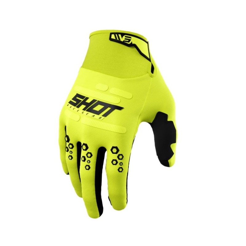 Motokroso pirštinės Shot Vision fluo yellow išpardavimas