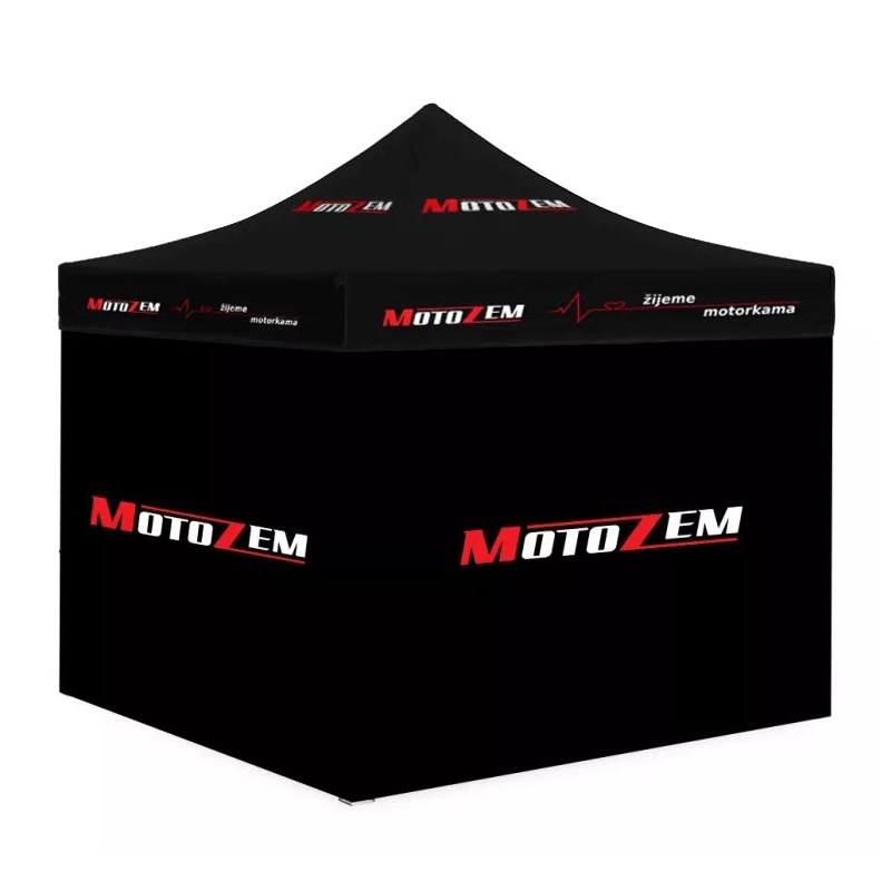 MotoZem Unikali lenktynių palapinė su šoninėmis sienelėmis