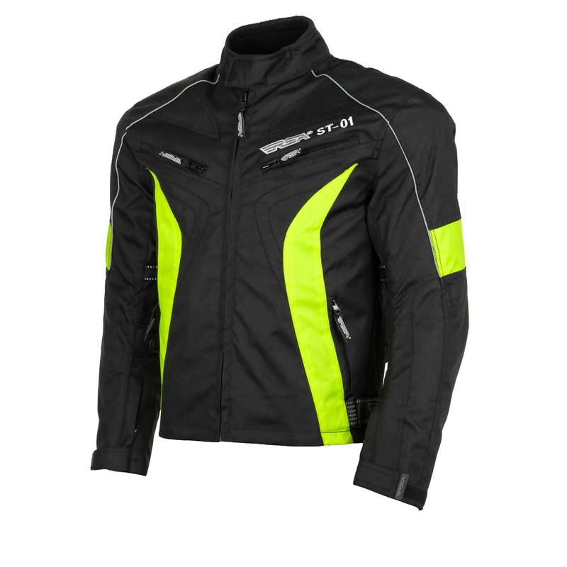 Bunda na moto RSA ST-01 černo-fluo žlutá - II. jakost