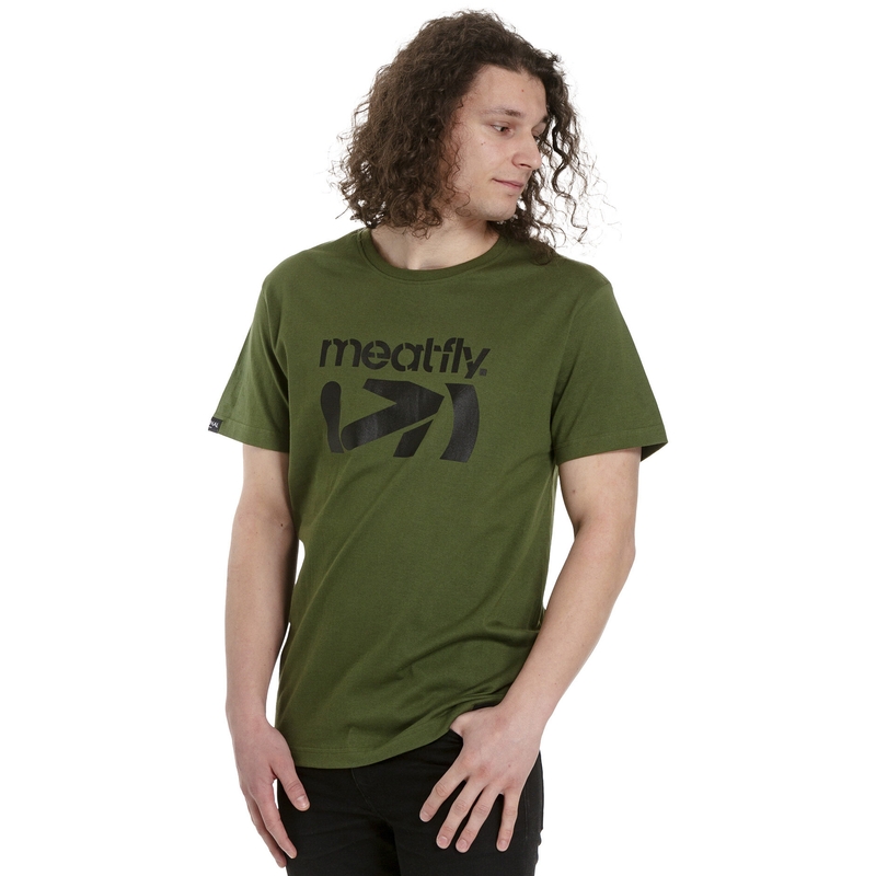 Marškinėliai Meatfly Podium green išpardavimas