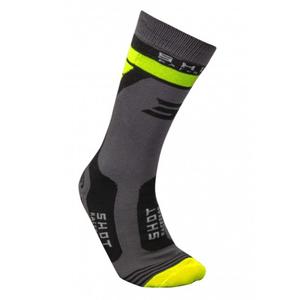 Kojinės Shot Race 2.0 grey-fluo yellow