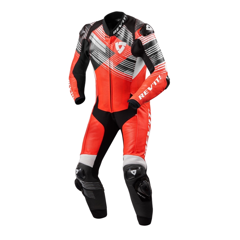 Jednodílná kombinéza na motorku Revit Apex červeno-černo-bílá výprodej