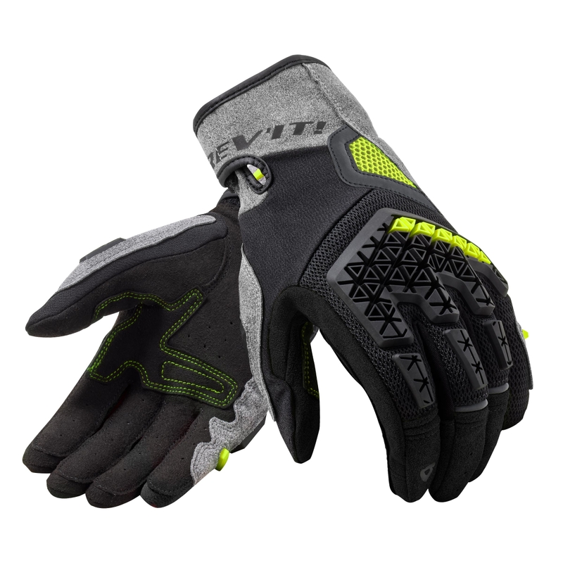 Motociklininko pirštinės Revit Mangrove silver-black-fluo yellow