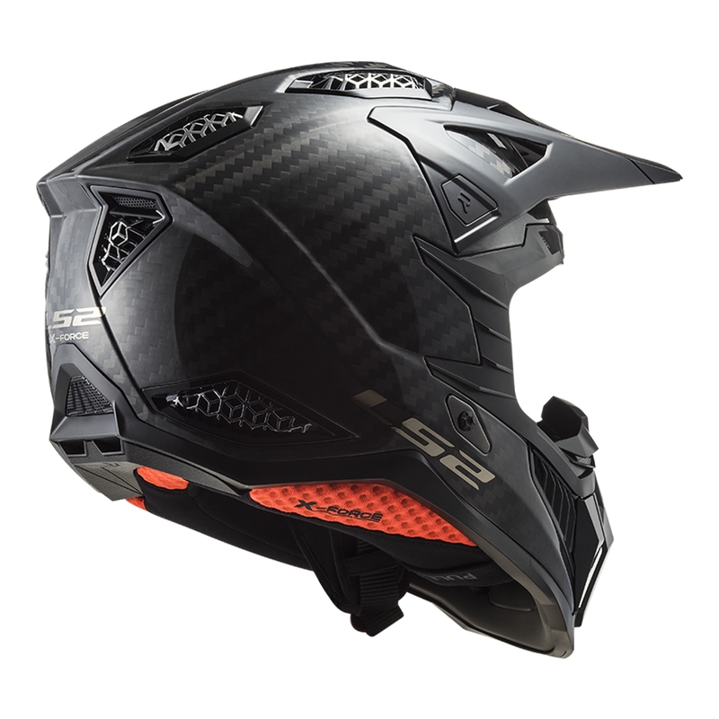 Motokroso šalmas LS2 MX703 X-Force Solid Carbon juodas