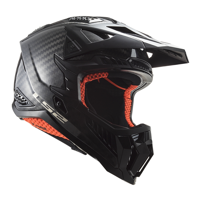 Motokroso šalmas LS2 MX703 X-Force Solid Carbon juodas