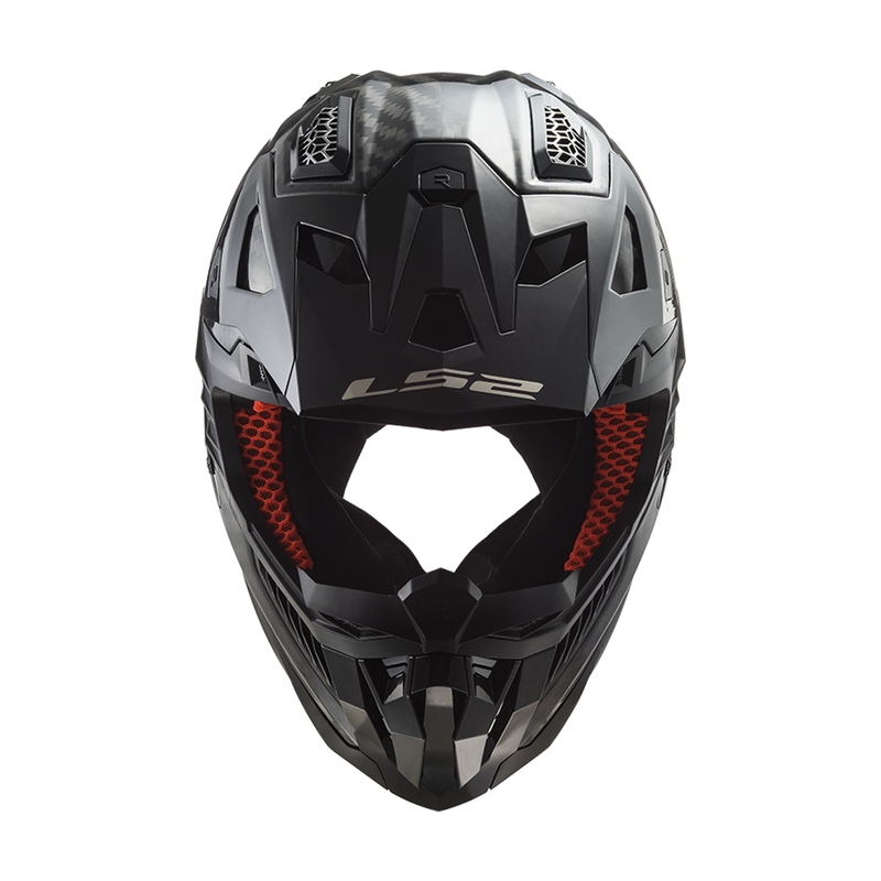 Motokroso šalmas LS2 MX703 X-Force Solid Carbon juodas