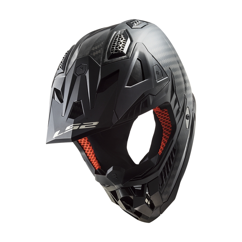 Motokroso šalmas LS2 MX703 X-Force Solid Carbon juodas