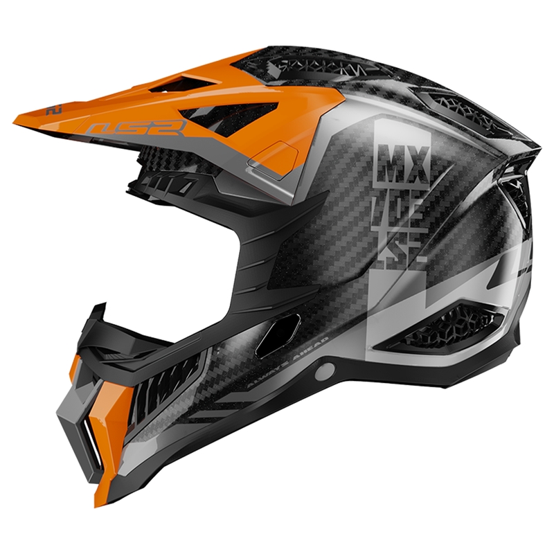 Motokroso šalmas LS2 MX703 X-Force Victory Titanium juodai oranžinis
