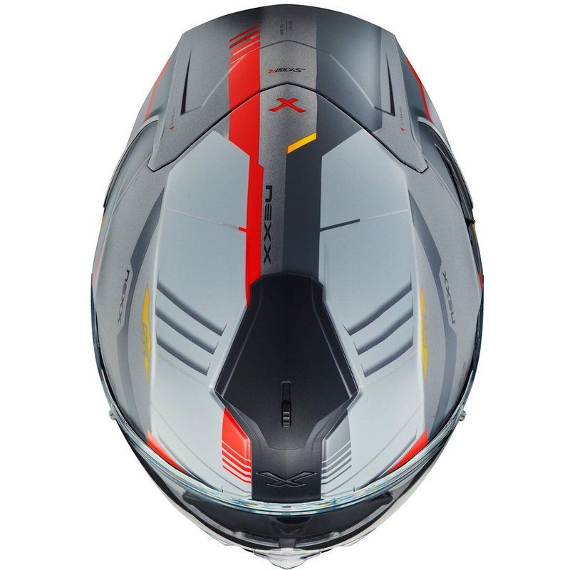 Integrální přilba na motorku NEXX SX.100R Gridline šedo-červená výprodej