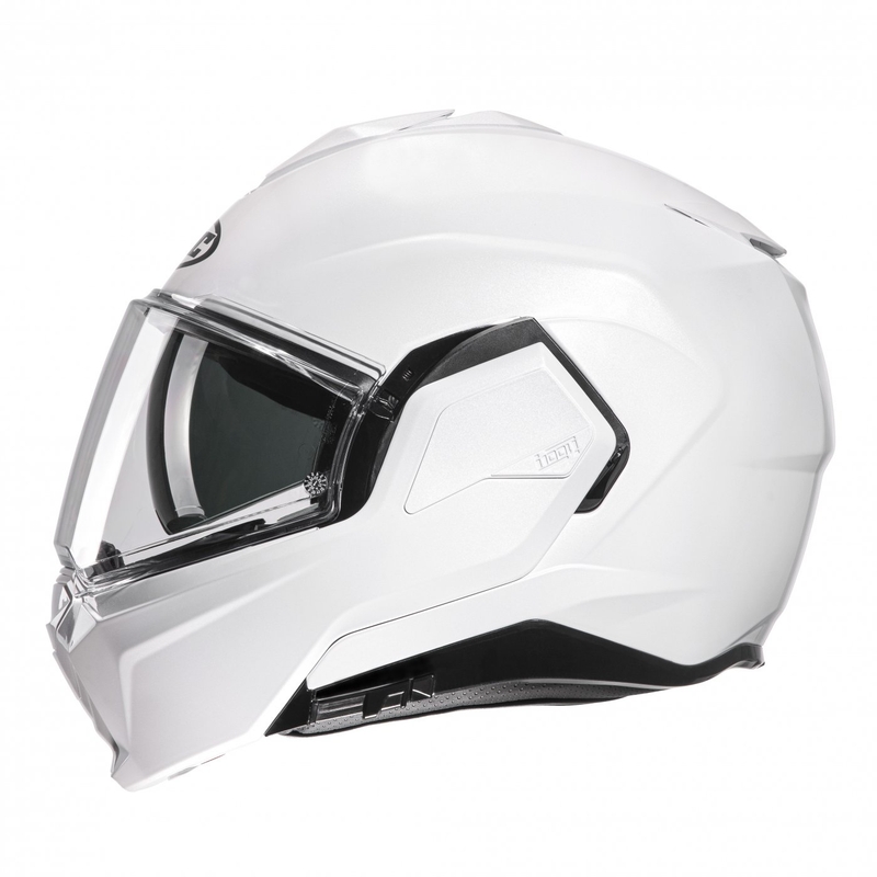 HJC I100 Solid pearl white apverčiamas motociklininko šalmas