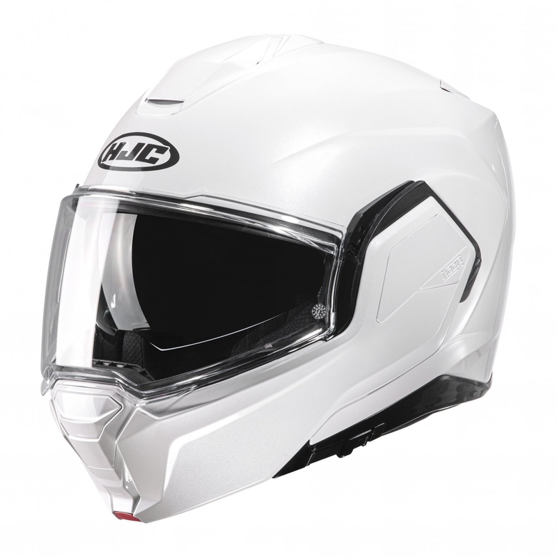 HJC I100 Solid pearl white apverčiamas motociklininko šalmas