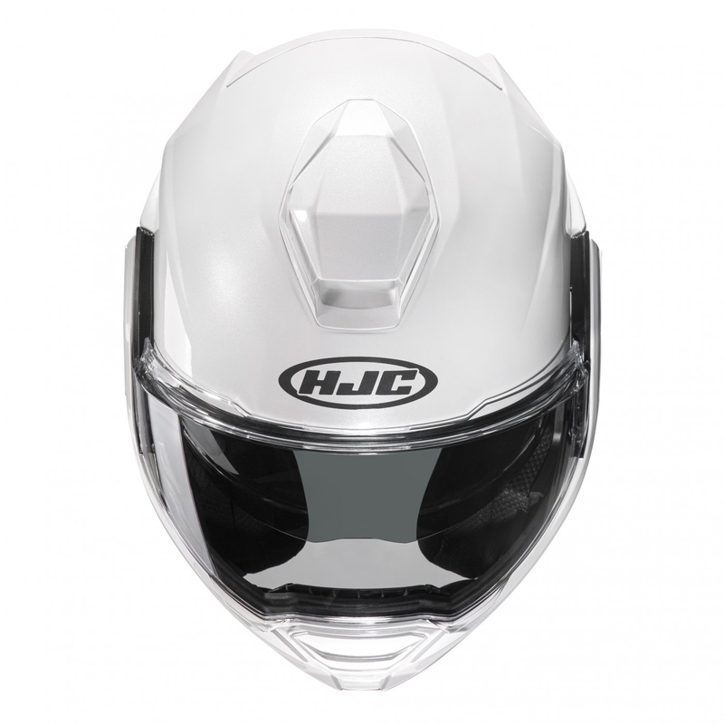 HJC I100 Solid pearl white apverčiamas motociklininko šalmas
