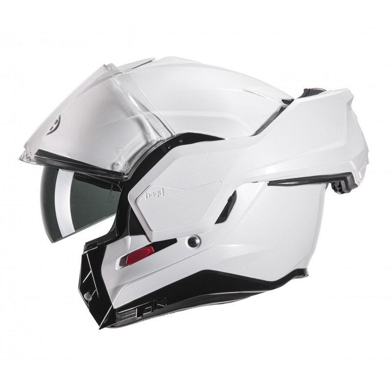 HJC I100 Solid pearl white apverčiamas motociklininko šalmas