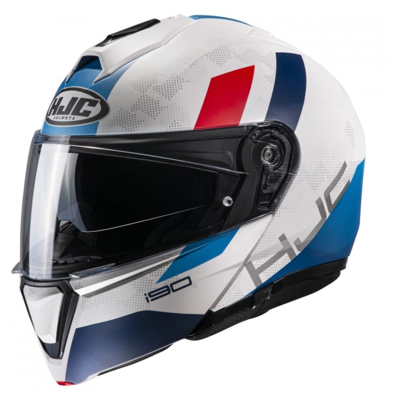 Vyklápěcí přilba na motorku HJC I90 Syrex MC21SF červeno-modro-bílá