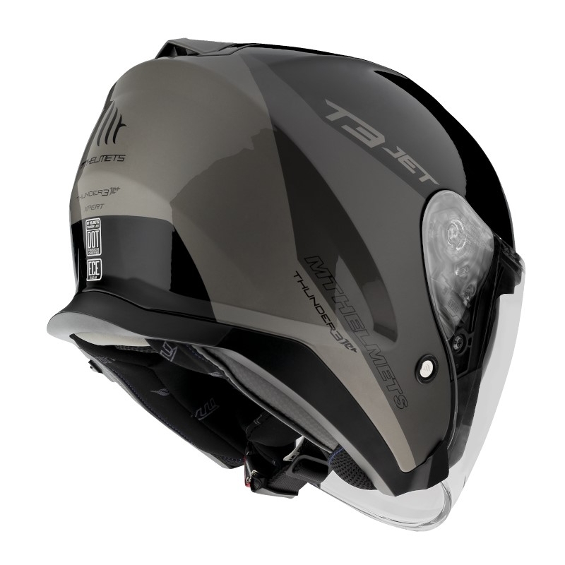 Otevřená přilba na motorku MT OF504SV Thunder 3 SV Jet Xpert C2 černo-šedá