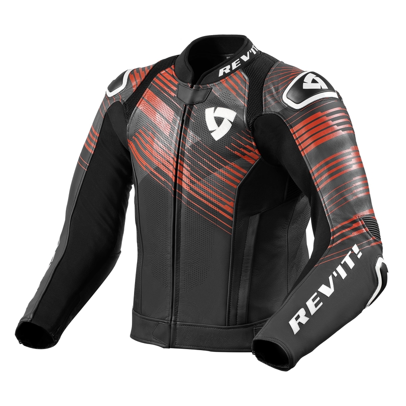"Revit Apex" juoda-fluo raudona motociklininko striukė išpardavimas