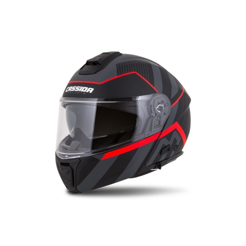 Vyklápěcí přilba na motorku Cassida Modulo 2.0 Profile červeno-šedo-černá