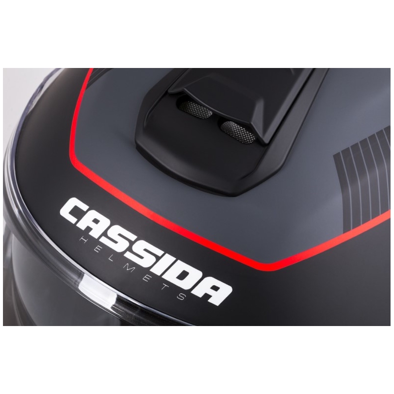 Vyklápěcí přilba na motorku Cassida Modulo 2.0 Profile červeno-šedo-černá