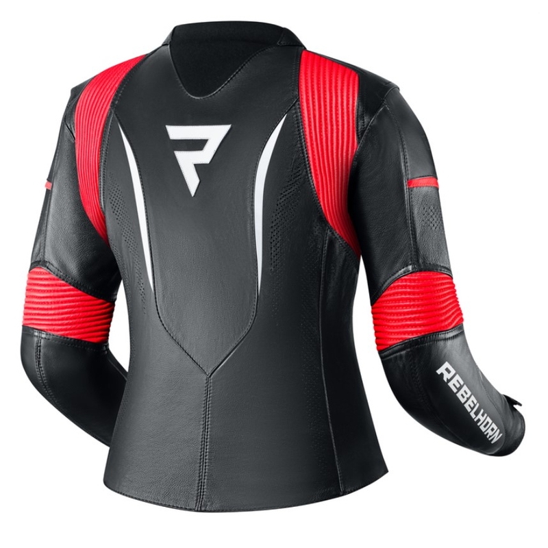 Moteriška motociklininko striukė Rebelhorn Rebel Black-White-Fluo Red