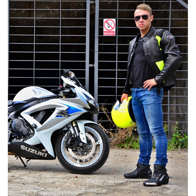 Bunda na motorku Tschul 850 černo-fluo žlutá výprodej