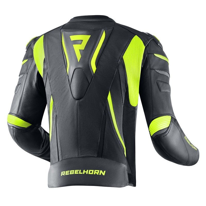 Rebelhorn Fighter juoda-fluo geltona motociklininko striukė išpardavimas