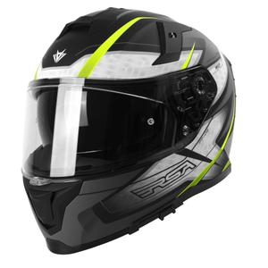 "RSA Rapid" pilkai geltonos spalvos integralus motociklininko šalmas išpardavimas