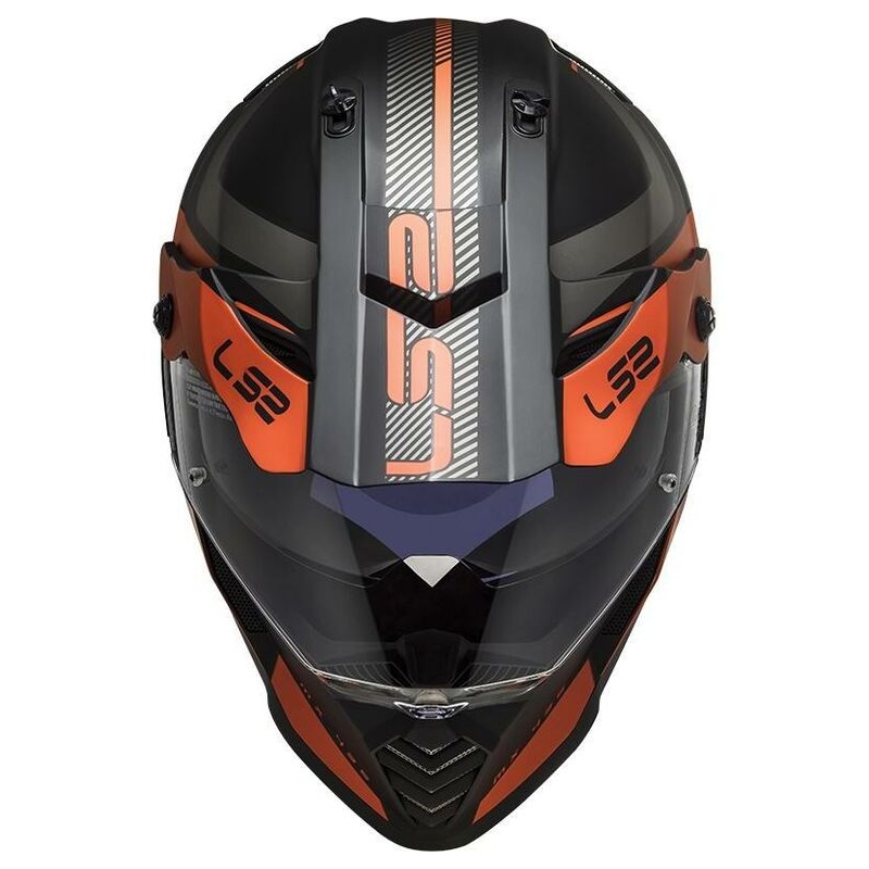 Enduro přilba LS2 MX436 Pioneer Evo Adventurer černo-oranžová matná