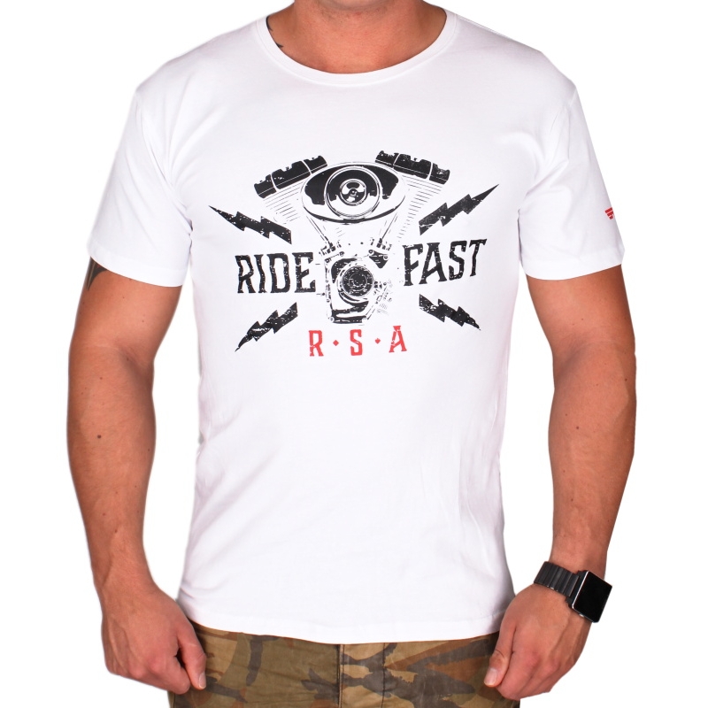 Marškinėliai RSA Ride Fast white išpardavimas