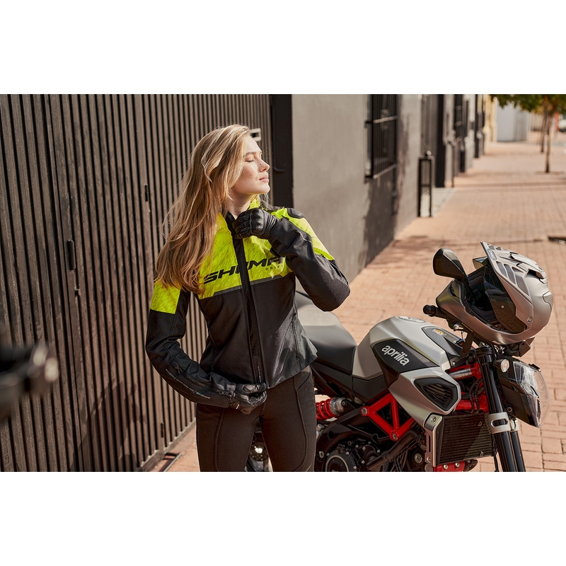 Moteriška motociklininko striukė Shima Drift black-fluo yellow
