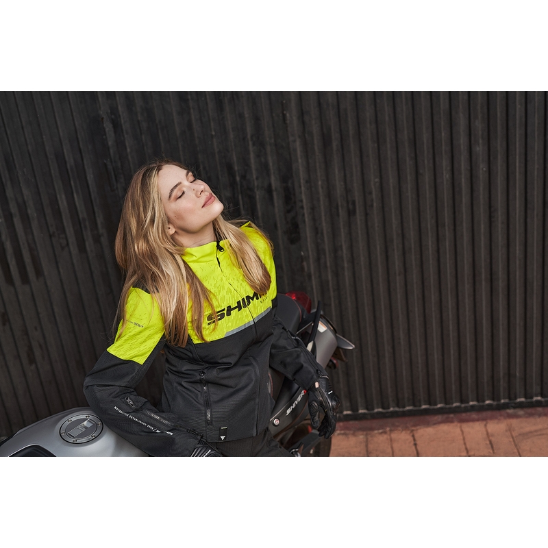 Moteriška motociklininko striukė Shima Drift black-fluo yellow